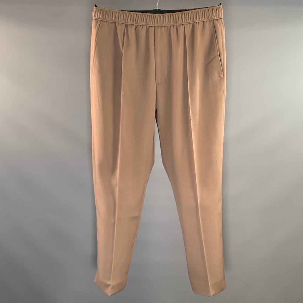 LANVIN Size 36 Tan Wool Zip Fly Casual Pants